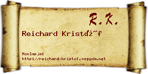 Reichard Kristóf névjegykártya